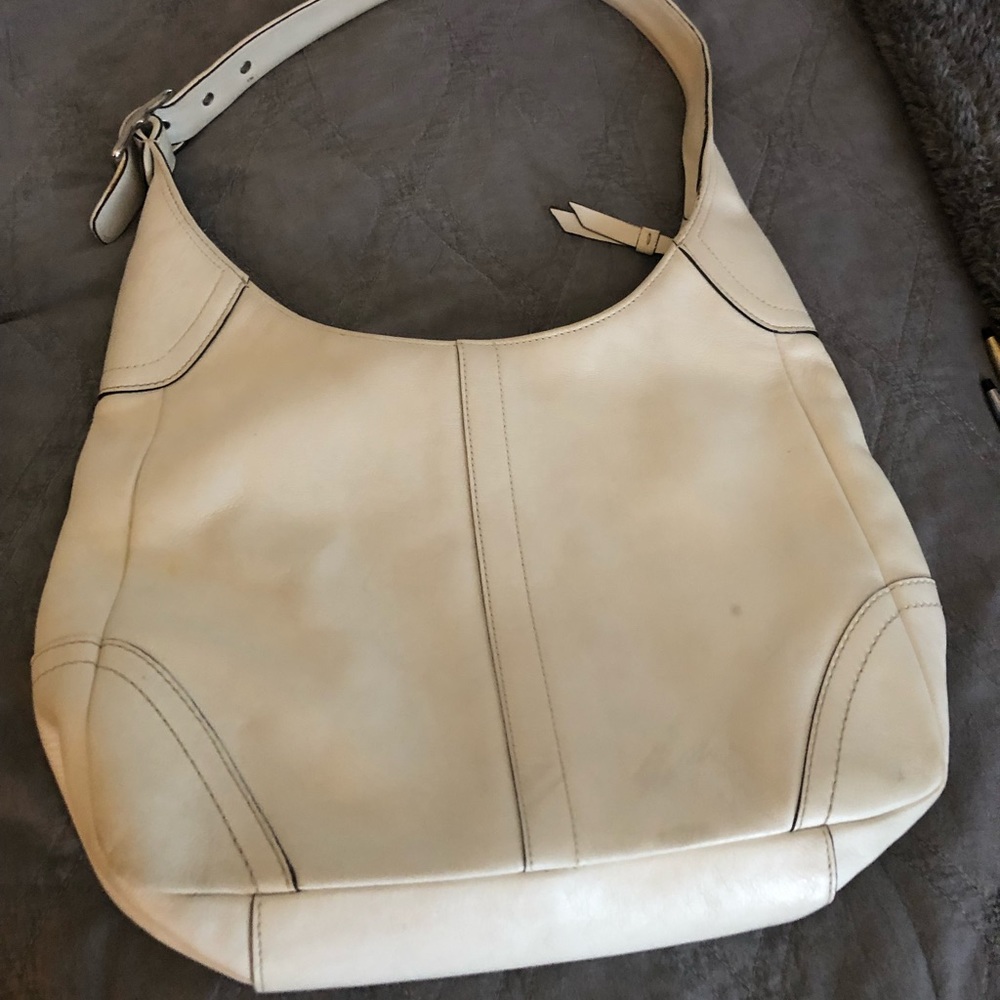 Vintage White Coach Hamilton Purse
